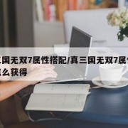 真三国无双7属性搭配/真三国无双7属性搭配怎么获得