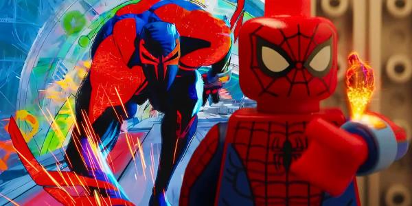 Spider-Man Lego and Spider-Man 2099 as seen in Spider-Man: Across the Spider-Verse